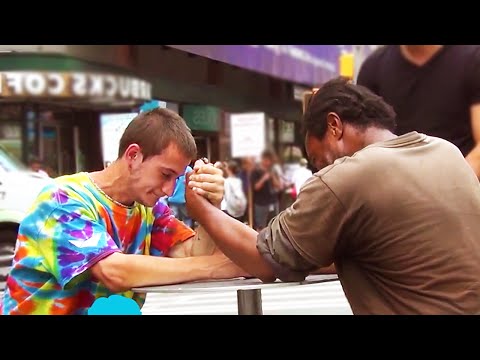 Homeless Guys Arm Wrestling for Money