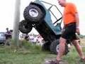 Jeep Willys vs. telephone pole