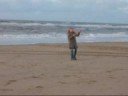 Antonia mit dem Lenkdrachen in Nordwijk