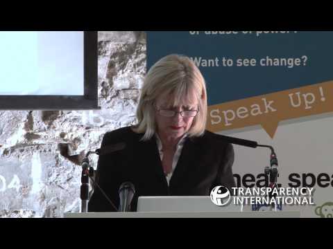 Emily O'Reilly speaks at the aunch event for Transparency International Ireland's Speak Up Helpline 