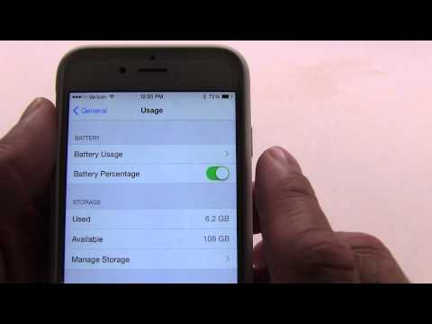 how to percentage battery iphone