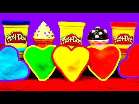 Play Doh Love Hearts Surprise Eggs Cookie Monster Eats Ice-Cream Cake Disney Princess Spongebob Car