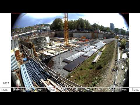 Stuttgart 21: Bauabschnitt 16 - Neue Bahnsteighalle (Zeitrafferfilme 2016-17)