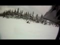 Tony Lee, Mark Clements, Jim Saunders , Jim Swyer and Keith Goodyear skidooing on the west coast of newfoundland