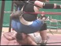 june 9th 2007, pipestone, mn        the iwf's dirty dan hanson takes on the 7'1