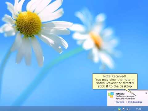 Sending sticky notes across local network to another computer