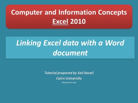 how to attach excel file in word 2010