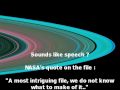 Alien Speech? -  Found in NASA's Saturn Radio Signal 