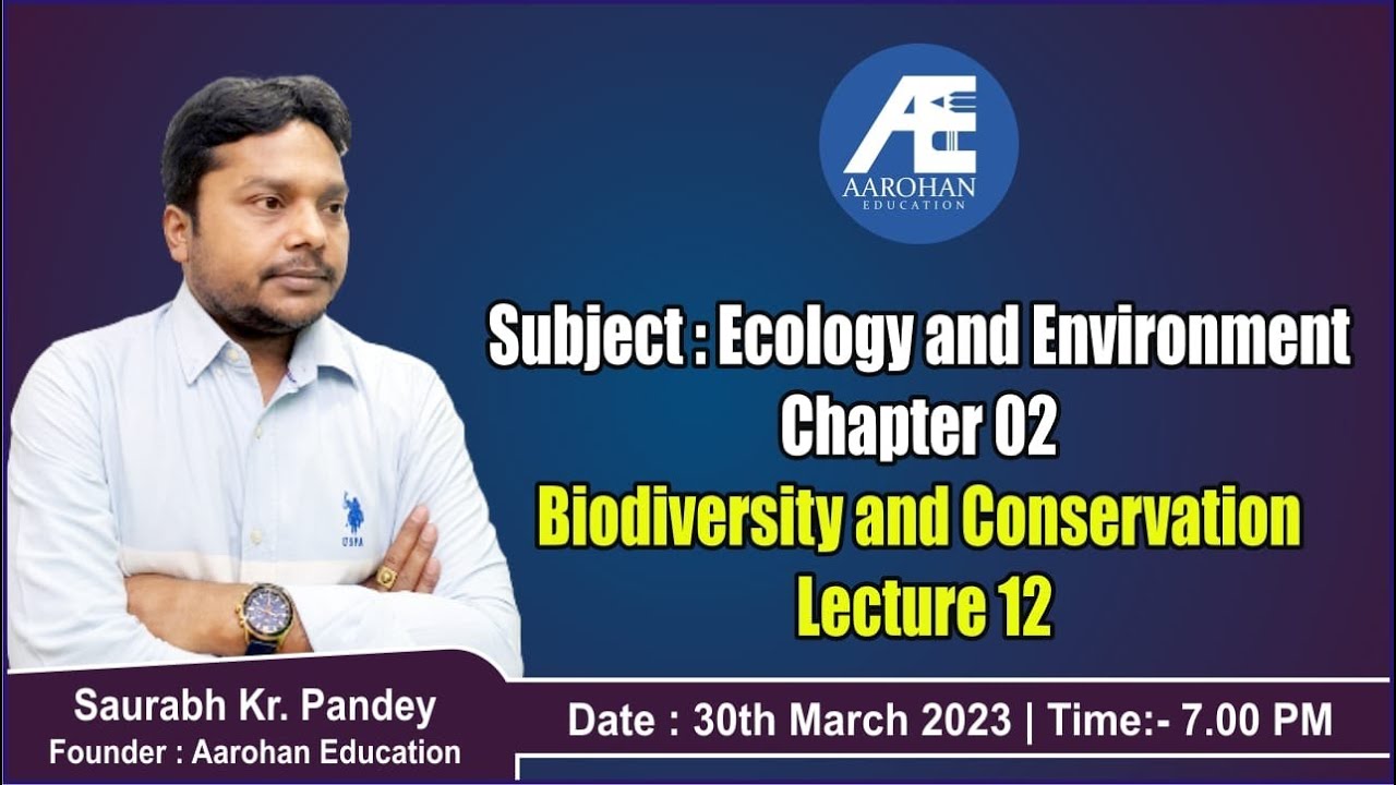Subject:Ecology & Environment Chapter -2 Biodiversity & Conservation Lecture 12, Part-1
