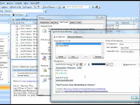 how to change outlook signature