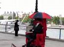 Busking in London Thames River