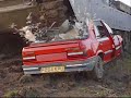 Tank crushes car 25 - Peugeot 309 Tank crushes car 25 - Peugeot 309