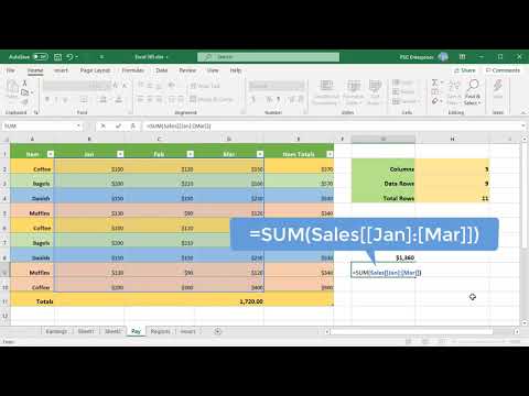 video-linktoworks-Structured Reference in Excel - Office 365