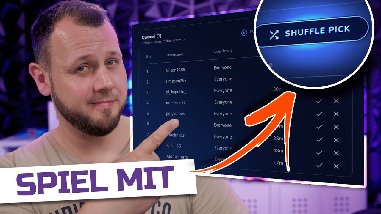 ZUSCHAUER MITSPIELEN lassen! StreamElements ViewerQueue