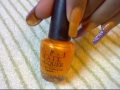Lilac Orange Purple Glitter Nail Art