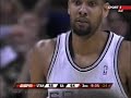 Tim Duncan feeds Oberto for a Dunk