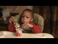 eating yogurt by himself 111109.MPG