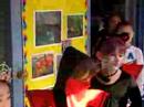 Emmaline marching to the playground with her classmates.