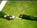Deidara and (wannabe) Gaara rolling down a hill... o.o
