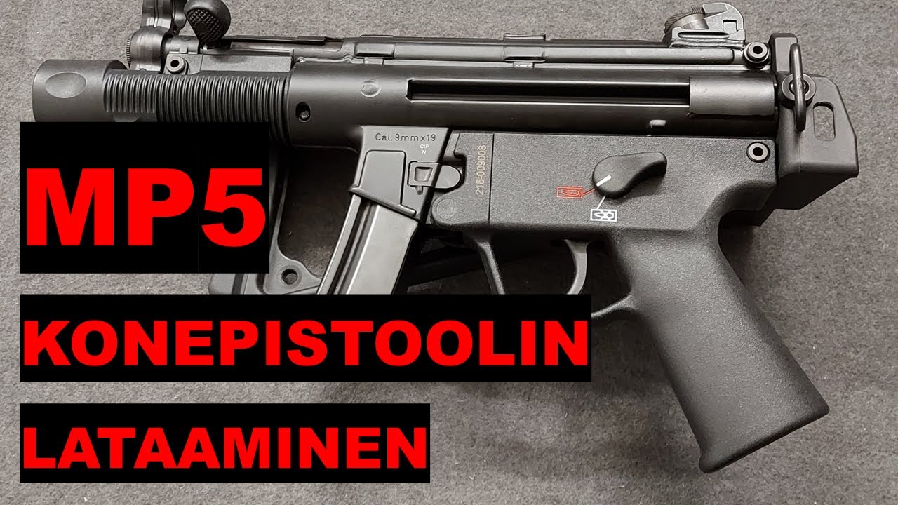 MP5 konepistoolin lataaminen