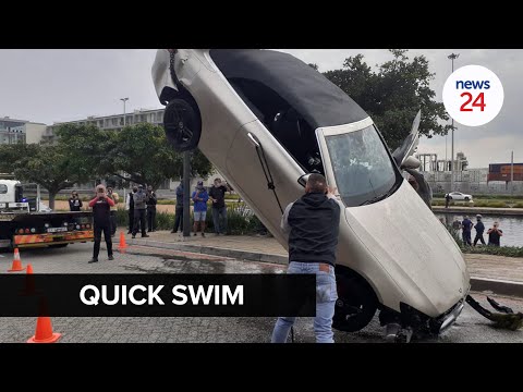 WATCH | Mercedes Benz plunges into canal in Cape Town