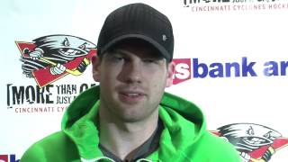 Cincinnati Cyclones 2013 Exit Meetings - Mike Pelech, Josh Shalla, Charles-Olivier Roussel