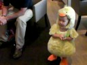 Baby Natalie dressed as a duck