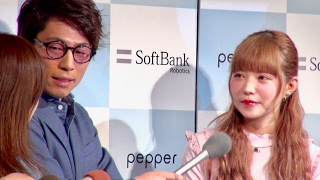 田村淳、益若つばさ／「Pepperの新たな取り組みに関する記者発表会」