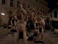 Austrian rugby team public striptease in Vilnius [close-up]