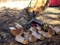 Home built Northern Tool Wood Splitter. No hands wood splitting.