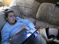 Lissy the day After ACL surgery using the CPM machine.