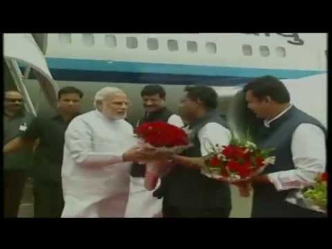 PM Narendra Modi arrives in Mumbai