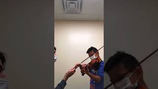 Private violin lesson with a talented student