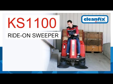 KS1100 - Compact and robust ride-on sweeper