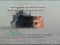 watch the barker come in the duluth piers, moving the ice away as she goes