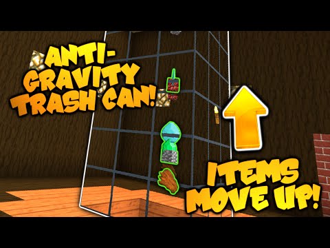 Minecraft Redstone | ANTI GRAVITY TRASH CAN! | Items FLOAT IN AIR To Lava! (Minecraft Redstone)