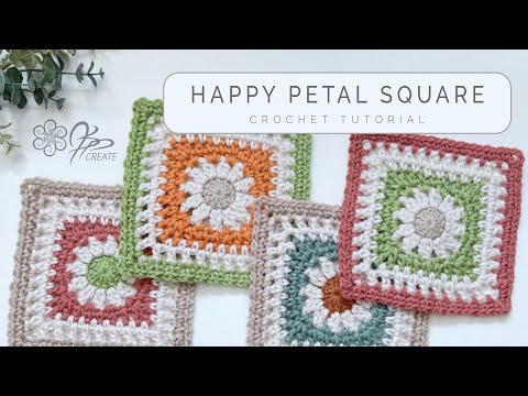 Bright and Playful: Happy Petal Crochet Square Tutorial!