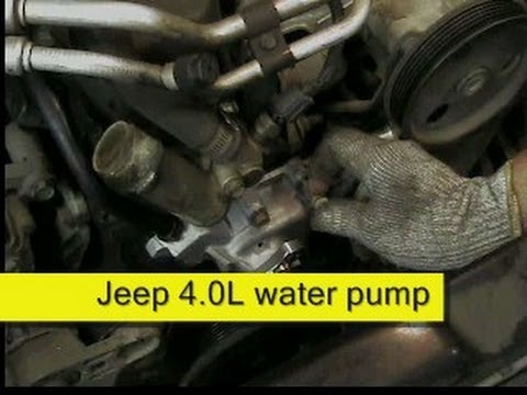 Jeep 4.0L water pump replacement how to DIY