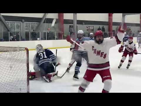 Nick breakaway becomes 2 on 1. Rips the shot for a hat trick!