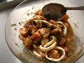 Seafood marinated in salsa sauce