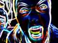 scary glowing man