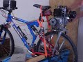 Test run of a silly motorized mountain bicycle home project.