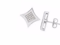 1/10 Carat Diamond 14K White Gold Earrings