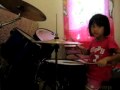 my angel plays drum cover for Lucky - Jason Mraz