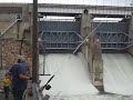 Lake Lavon Texas Flood Spillway Gate opening Lake Lavon Texas Flood Spillway Gate opening