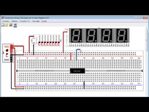 Display 7 segmentos - Video dirigido a personas con nivel básico de electronica digital. Explico como hacer la conexión de un display de 7 segmentos mediante el integrado decodifi...