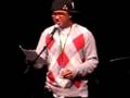 Justin performing at open mic