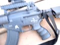 this is my fully custom sr-47 hurricane body, with systema gearbox/internals, high speed gears, m110 spring and systema turbo motor 27.3 rounds per second, fastest airsoft gun ive shot or seen in person.
