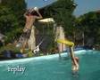 Daniele (La Leggenda) fa canestri in piscina a Chiasiellis