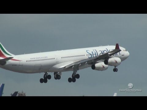 Super Cross Wind Landing SriLankan Airlines A340 @Narita 成田空港 横風着陸